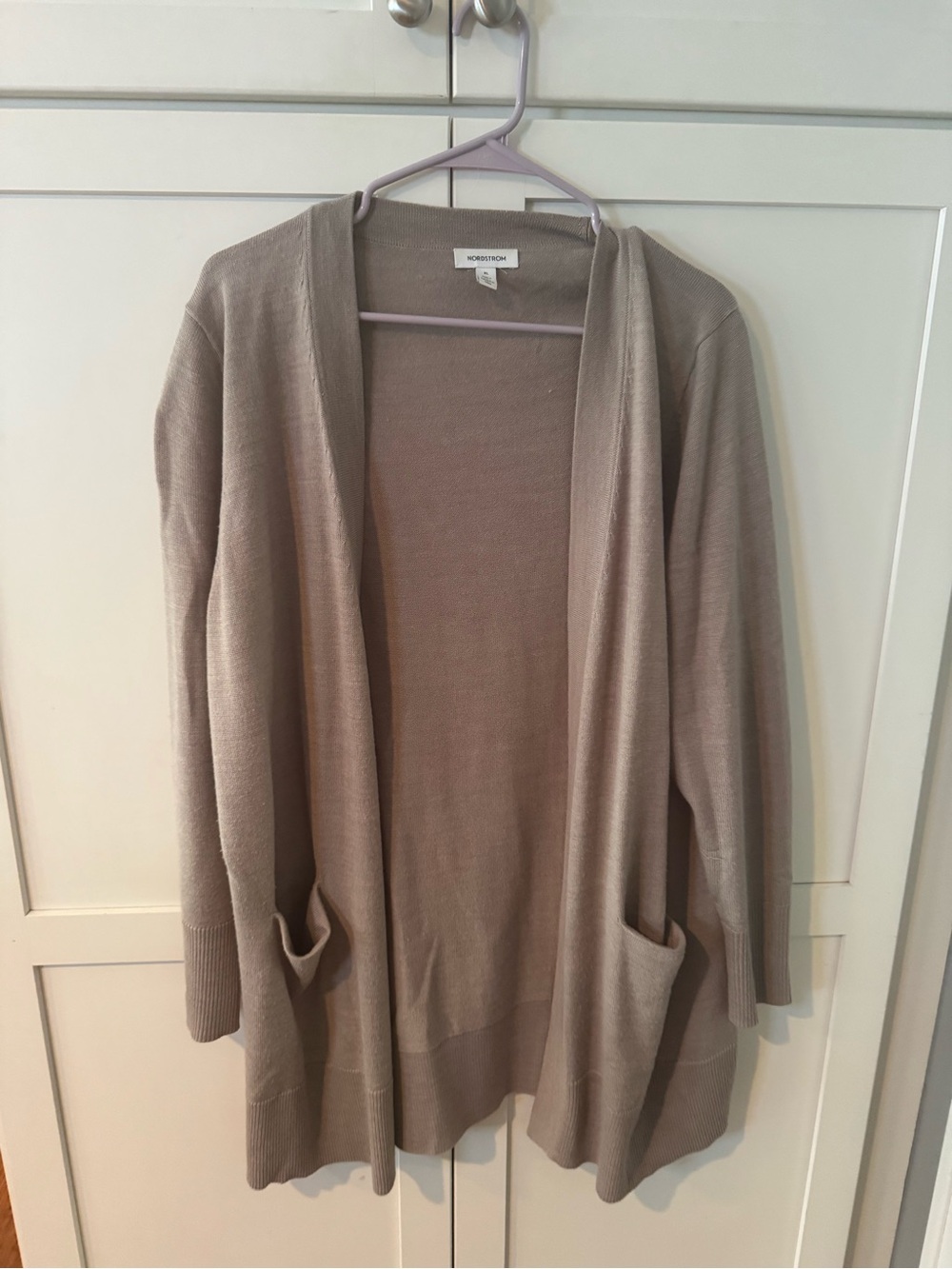 Nordstrom Taupe Open-Front Women’s Cardigan Sweater